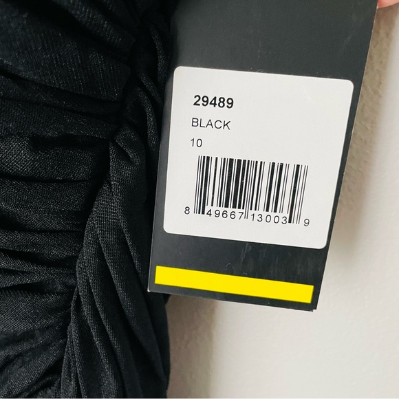 LA FEMME NWT Black Strapless Ruched Gown - Picture 6 of 15
